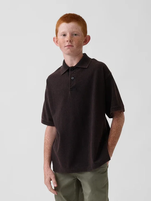 Kinder-Poloshirt aus Piqué mit lockerer Passform