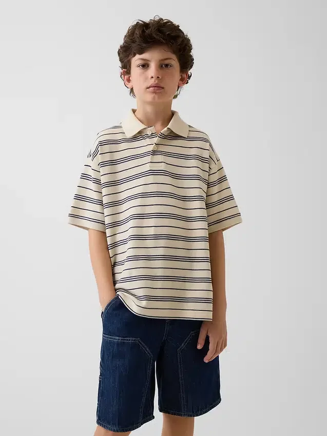 Kinder-Poloshirt aus Piqué mit lockerer Passform