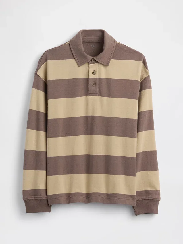 Kinder-Poloshirt aus schwerem Stoff in lockerer Passform