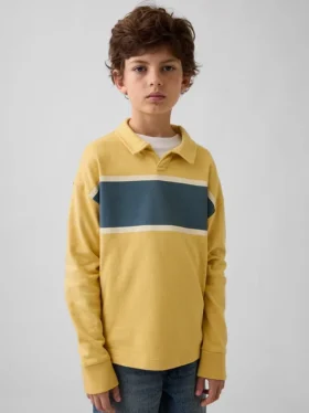 Kinder-Poloshirt aus schwerem Stoff in lockerer Passform