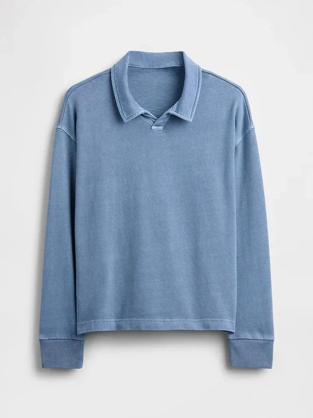 Kinder-Poloshirt aus schwerem Stoff in lockerer Passform