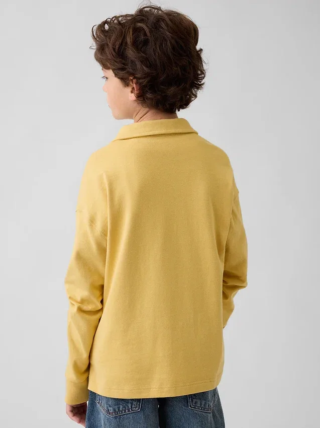 Kinder-Poloshirt aus schwerem Stoff in lockerer Passform