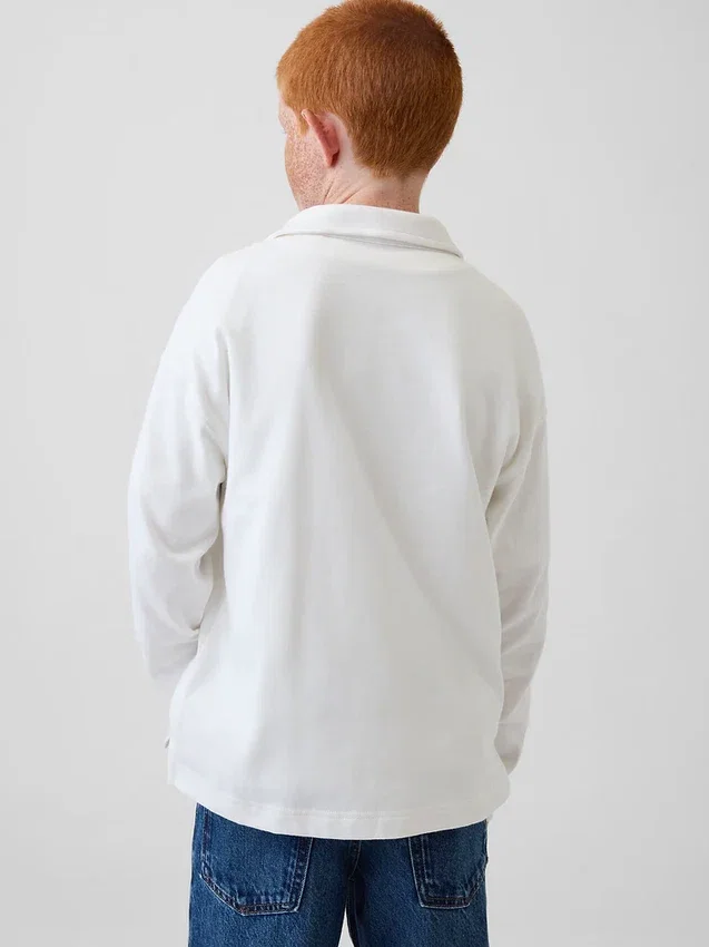 Kinder-Poloshirt aus schwerem Stoff in lockerer Passform