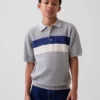 Kinder-Poloshirt mit Streifen in lockerer Passform