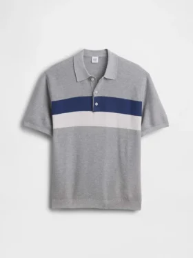 Kinder-Poloshirt mit Streifen in lockerer Passform
