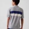 Kinder-Poloshirt mit Streifen in lockerer Passform