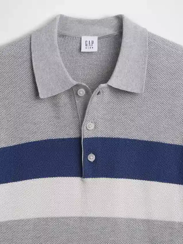 Kinder-Poloshirt mit Streifen in lockerer Passform