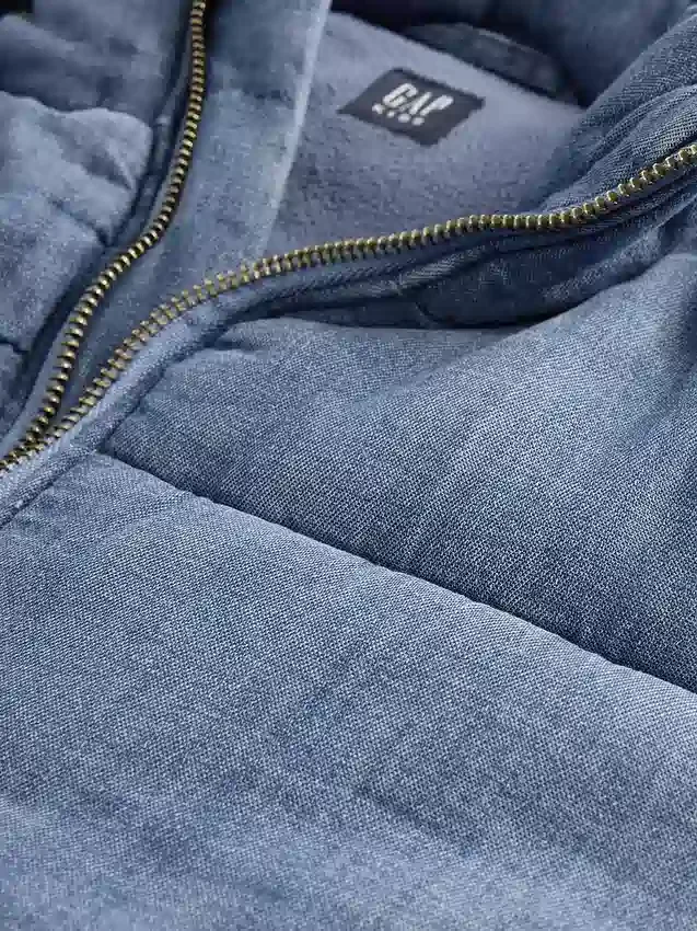 Kinder-Pufferjacke aus Denim mit kuscheligem Futter