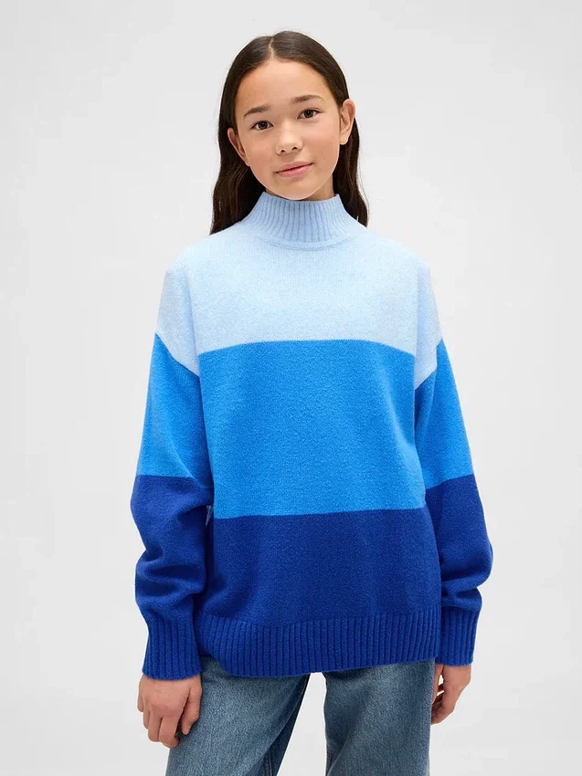 Kinder-Pullover „CashSoft Stripe“ in Tunika-Länge
