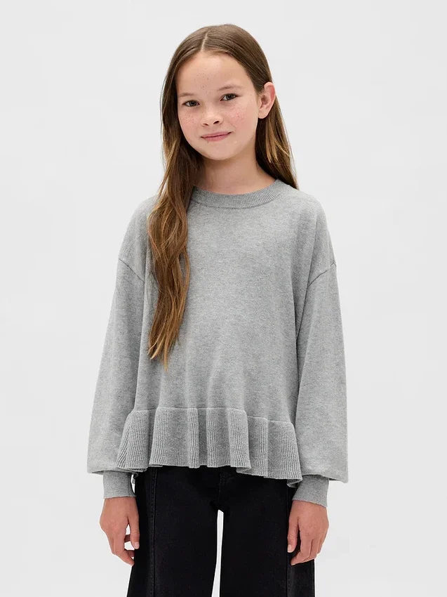 Kinder-Pullover mit lockerem Peplum-Schnitt