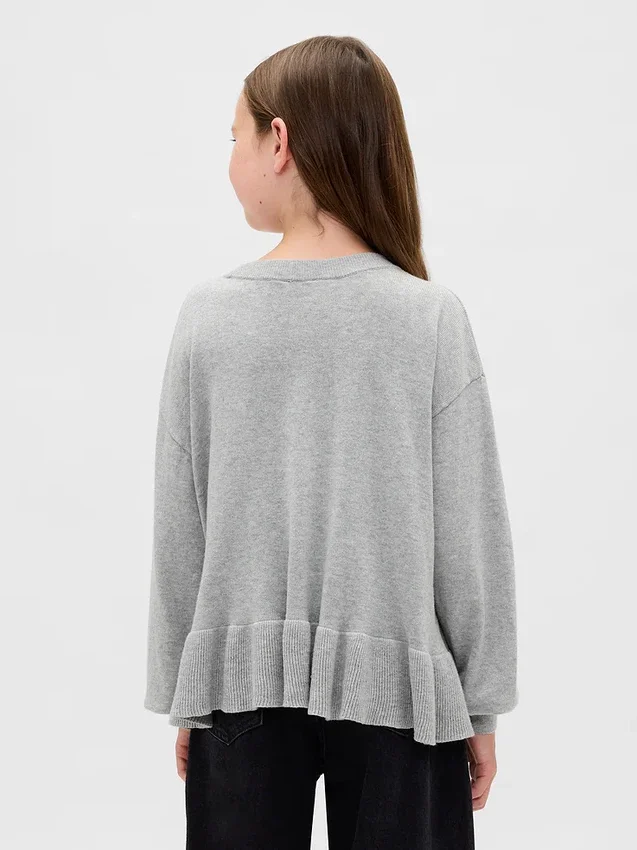 Kinder-Pullover mit lockerem Peplum-Schnitt