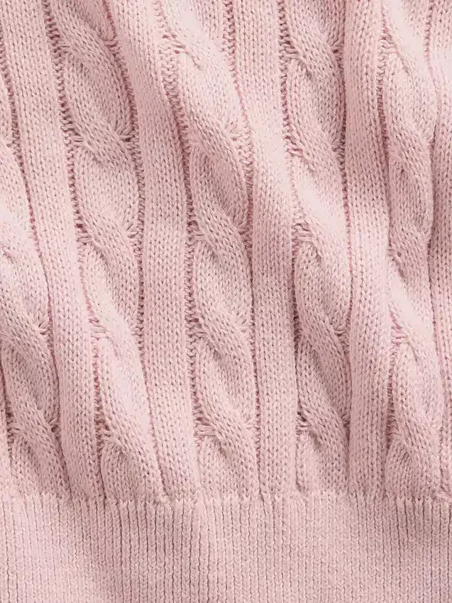 Kinder-Pullover mit Reißverschluss im Zopfmuster