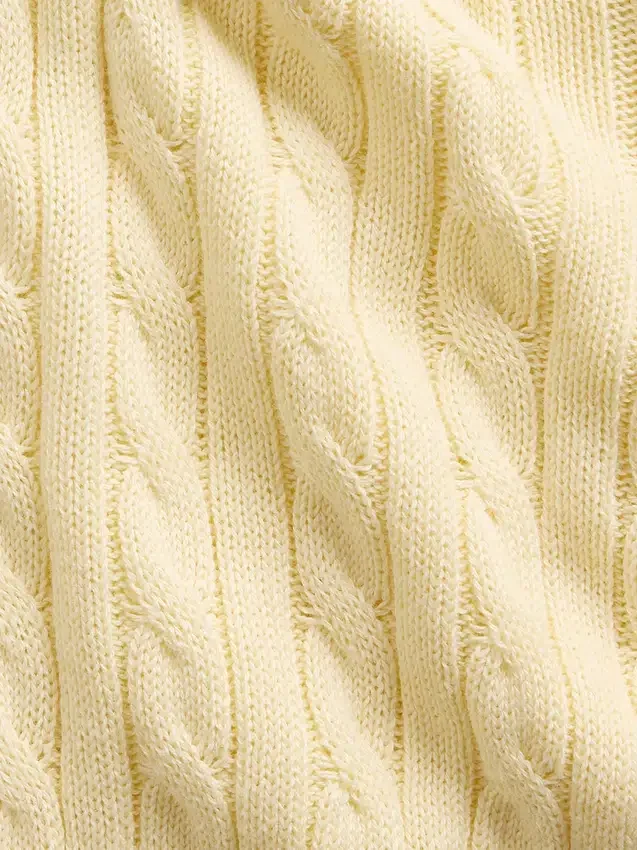 Kinder-Pullover mit Reißverschluss im Zopfmuster