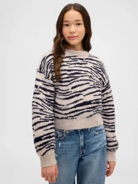 Kinder-Pullover mit Rundhalsausschnitt in lockerer Passform