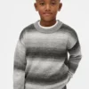 Kinder-Pullover mit Rundhalsausschnitt in Space-Dye-Optik