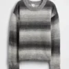Kinder-Pullover mit Rundhalsausschnitt in Space-Dye-Optik