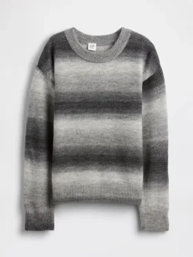 Kinder-Pullover mit Rundhalsausschnitt in Space-Dye-Optik