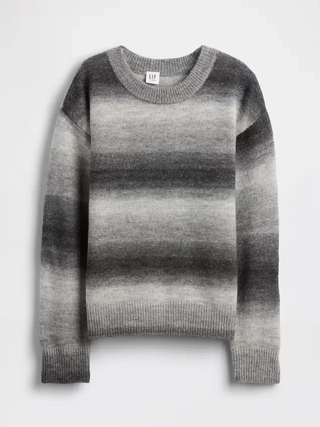 Kinder-Pullover mit Rundhalsausschnitt in Space-Dye-Optik