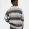 Kinder-Pullover mit Rundhalsausschnitt in Space-Dye-Optik