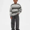 Kinder-Pullover mit Rundhalsausschnitt in Space-Dye-Optik