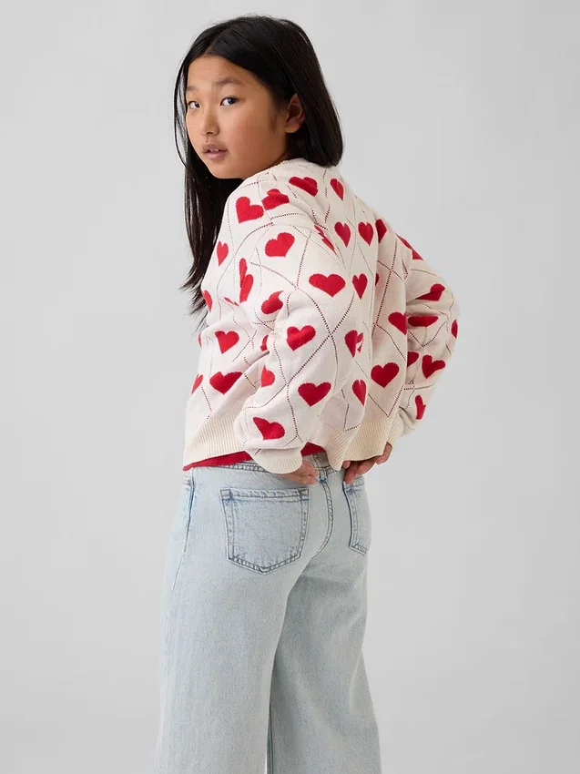 Kinder-Pullover mit Rundhalsausschnitt und lässigem Grafikprint