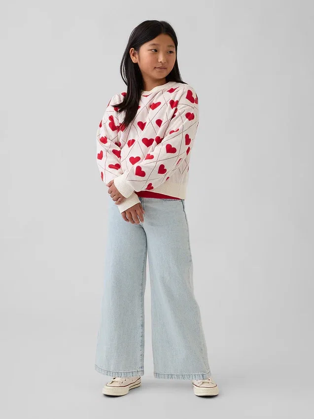 Kinder-Pullover mit Rundhalsausschnitt und lässigem Grafikprint