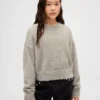 Kinder-Pullover mit Rundhalsausschnitt und Metallic-Eyelash-Effekt