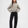 Kinder-Pullover mit Rundhalsausschnitt und Metallic-Eyelash-Effekt
