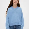 Kinder-Pullover mit V-Ausschnitt und kastenförmigem Schnitt
