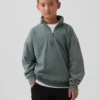 Kinder-Pullover „Vintagesoft“ aus Frottee mit halbem Reißverschluss und lockerer Passform
