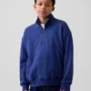 Kinder-Pullover „Vintagesoft“ aus Frottee mit halbem Reißverschluss und lockerer Passform