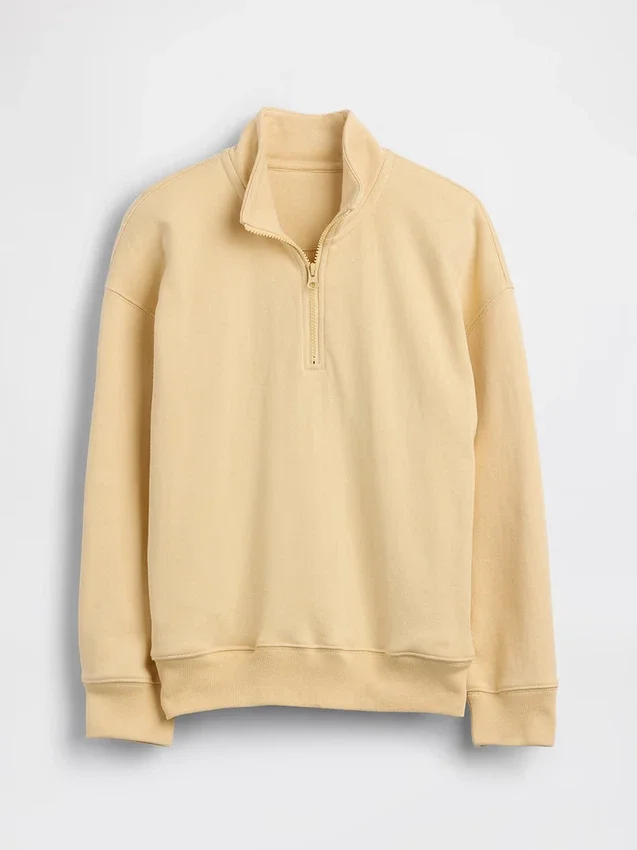 Kinder-Pullover „Vintagesoft“ aus Frottee mit halbem Reißverschluss und lockerer Passform