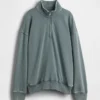 Kinder-Pullover „Vintagesoft“ aus Frottee mit halbem Reißverschluss und lockerer Passform