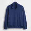 Kinder-Pullover „Vintagesoft“ aus Frottee mit halbem Reißverschluss und lockerer Passform