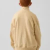 Kinder-Pullover „Vintagesoft“ aus Frottee mit halbem Reißverschluss und lockerer Passform