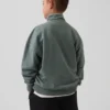 Kinder-Pullover „Vintagesoft“ aus Frottee mit halbem Reißverschluss und lockerer Passform