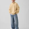 Kinder-Pullover „Vintagesoft“ aus Frottee mit halbem Reißverschluss und lockerer Passform