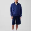 Kinder-Pullover „Vintagesoft“ aus Frottee mit halbem Reißverschluss und lockerer Passform