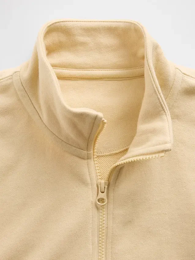 Kinder-Pullover „Vintagesoft“ aus Frottee mit halbem Reißverschluss und lockerer Passform