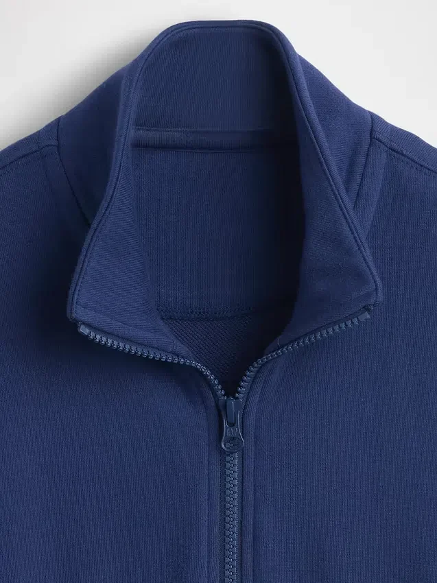 Kinder-Pullover „Vintagesoft“ aus Frottee mit halbem Reißverschluss und lockerer Passform