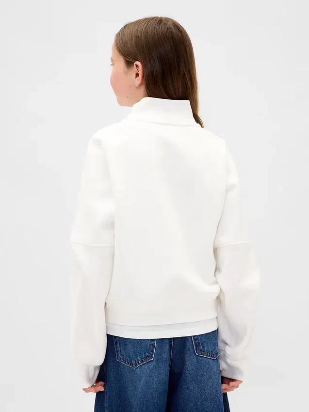 Kinder-Pullover „Vintagesoft“ mit halbem Reißverschluss