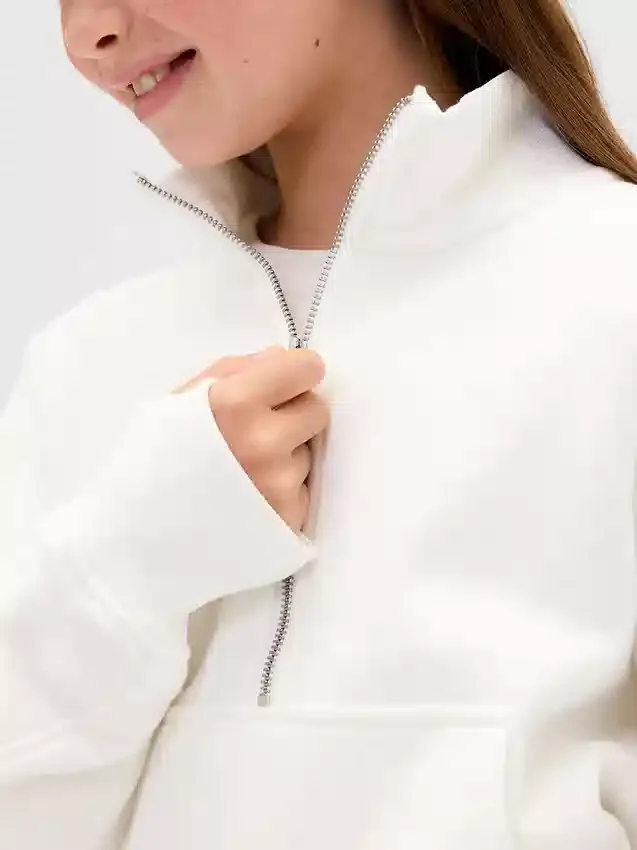 Kinder-Pullover „Vintagesoft“ mit halbem Reißverschluss