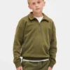 Kinder-Pullover „Vintagesoft“ mit Viertelreißverschluss
