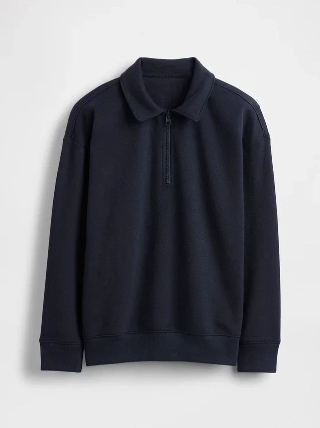 Kinder-Pullover „Vintagesoft“ mit Viertelreißverschluss