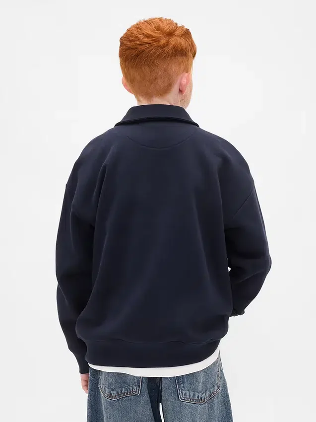 Kinder-Pullover „Vintagesoft“ mit Viertelreißverschluss