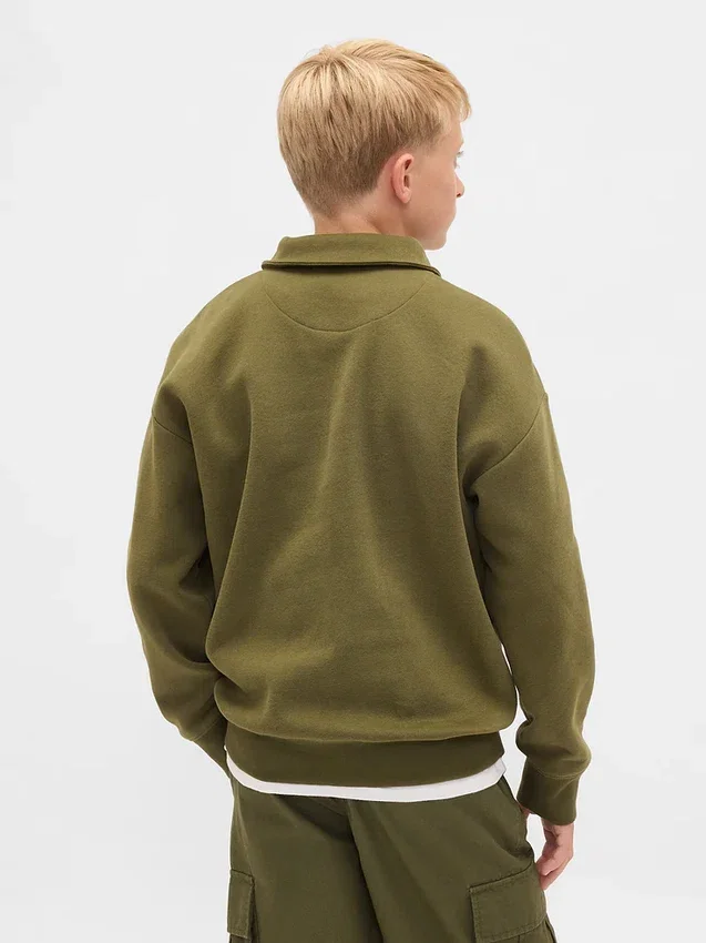 Kinder-Pullover „Vintagesoft“ mit Viertelreißverschluss