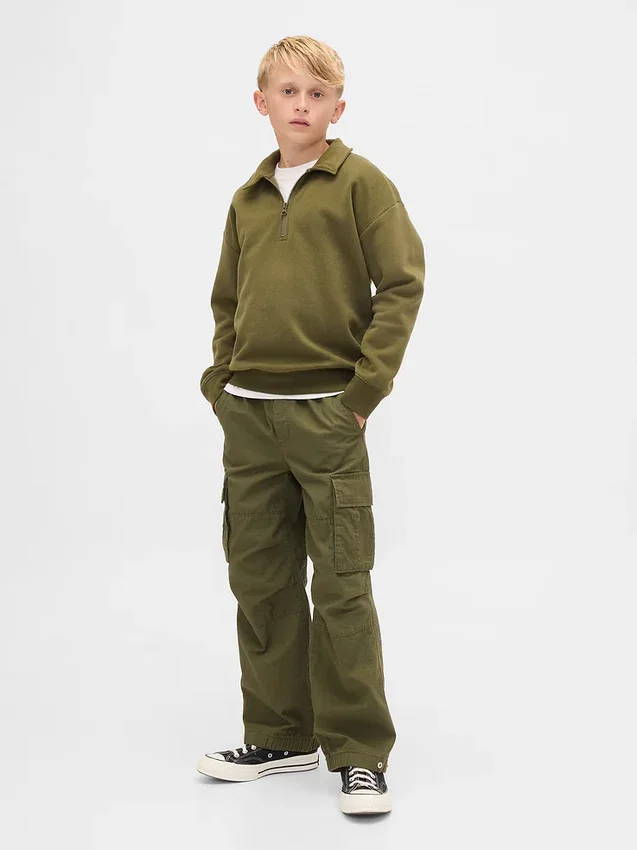 Kinder-Pullover „Vintagesoft“ mit Viertelreißverschluss