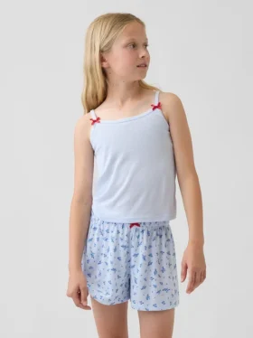 Kinder-Pyjama-Oberteil aus recyceltem Rippstrick