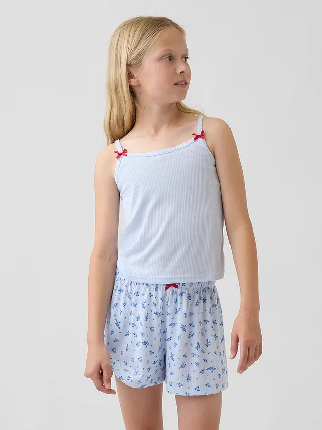 Kinder-Pyjama-Oberteil aus recyceltem Rippstrick