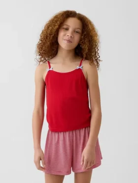 Kinder-Pyjama-Oberteil aus recyceltem Rippstrick